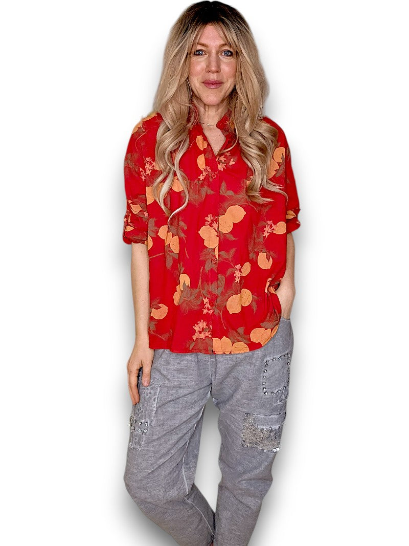 Red Dolly Lemon Top
