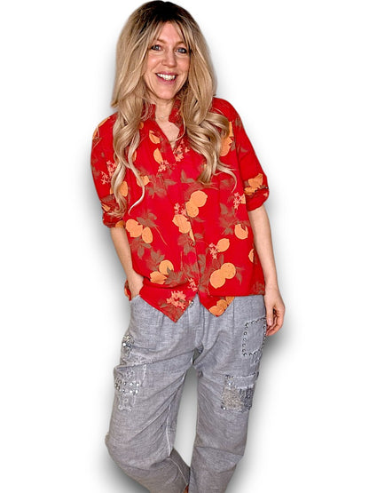 Red Dolly Lemon Top