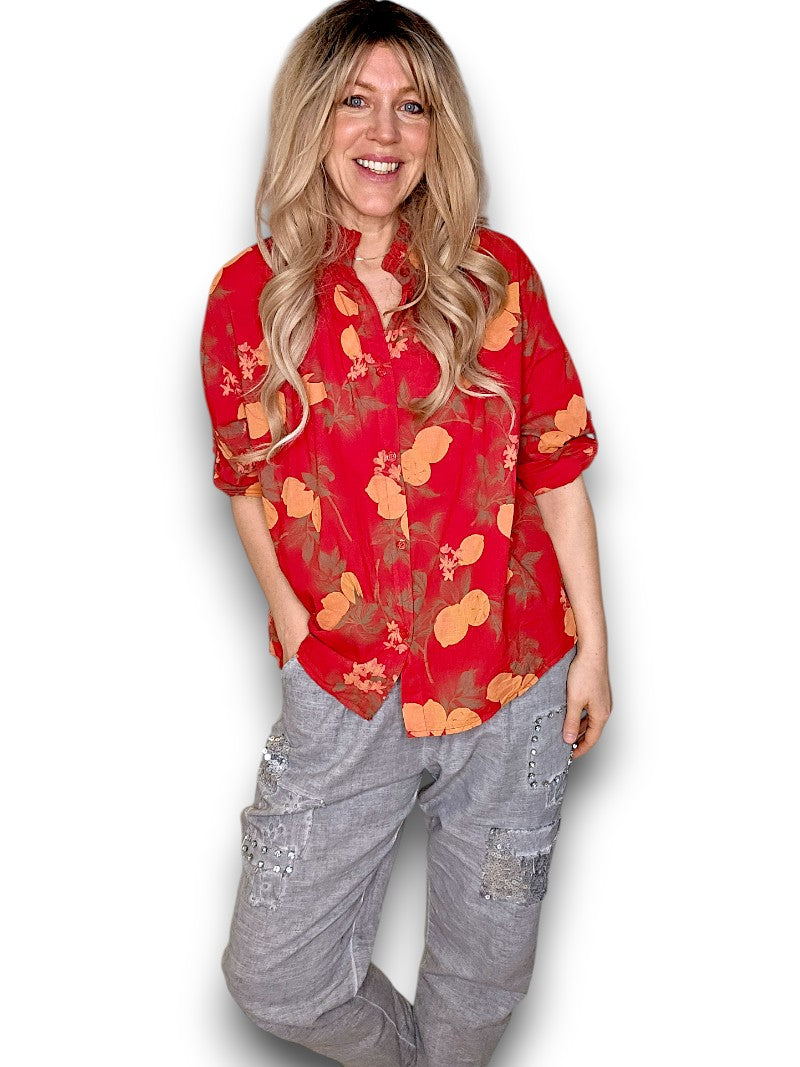 Red Dolly Lemon Top