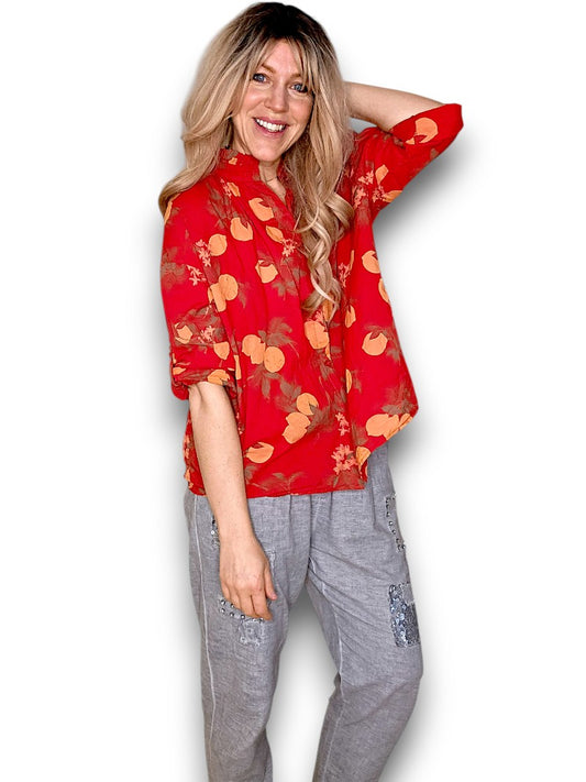 Red Dolly Lemon Top