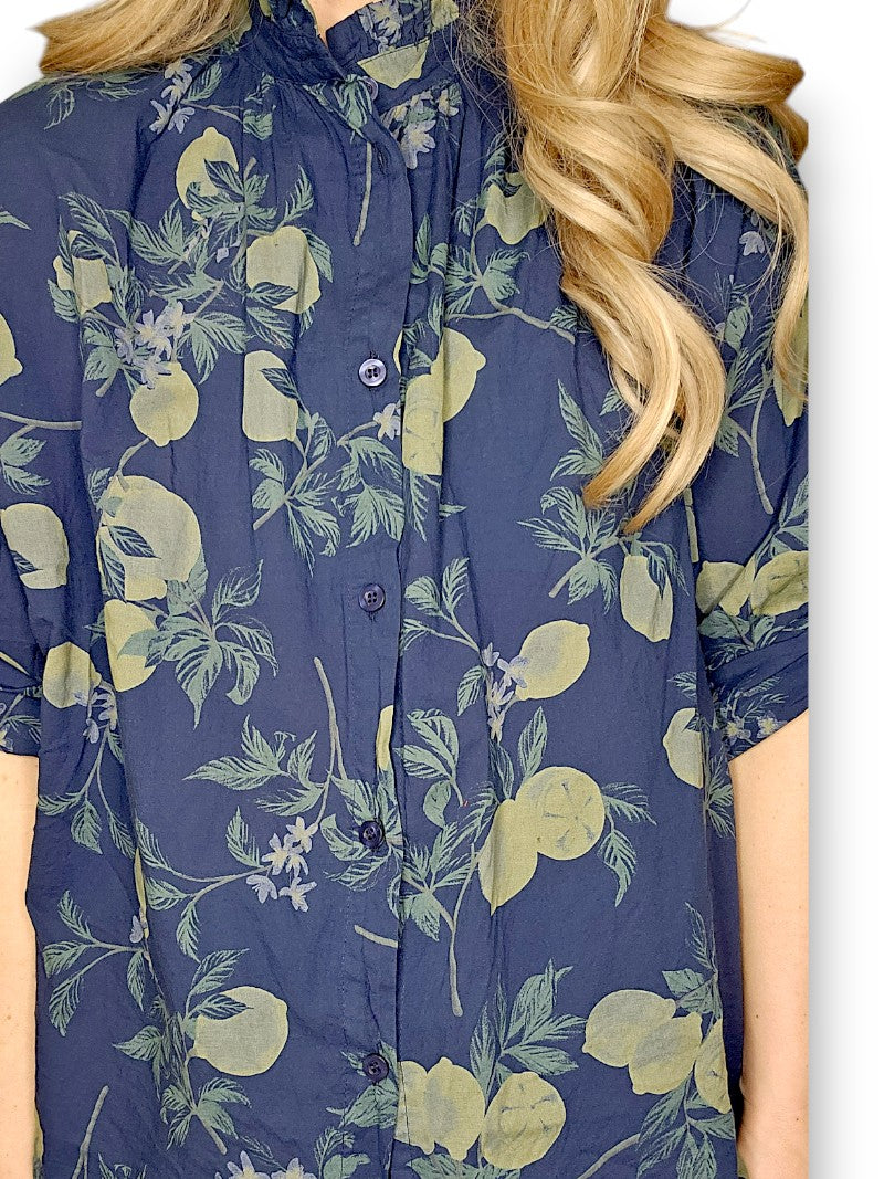 Navy Dolly Lemon Top