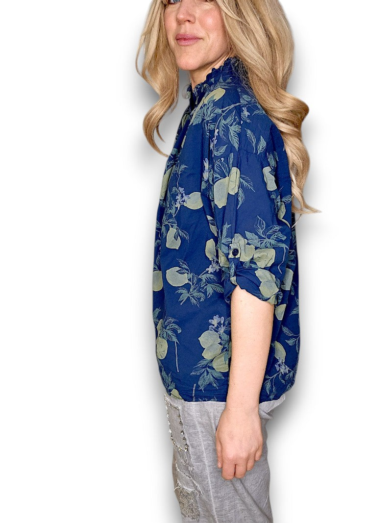 Navy Dolly Lemon Top