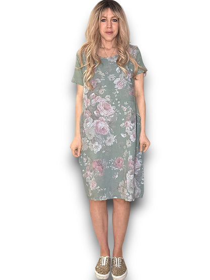 Sage Scarlett Rose Jungle Dress