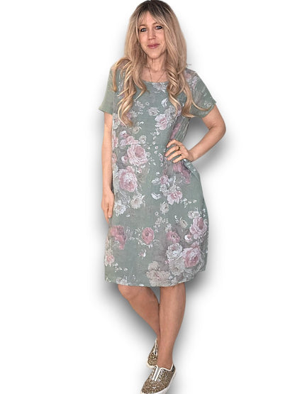 Sage Scarlett Rose Jungle Dress