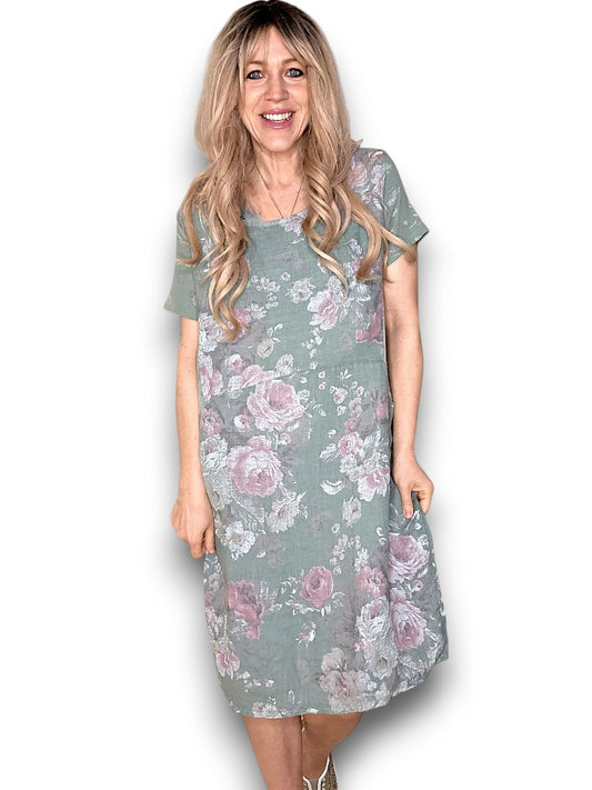 Sage Scarlett Rose Jungle Dress