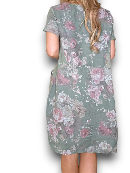 Sage Scarlett Rose Jungle Dress
