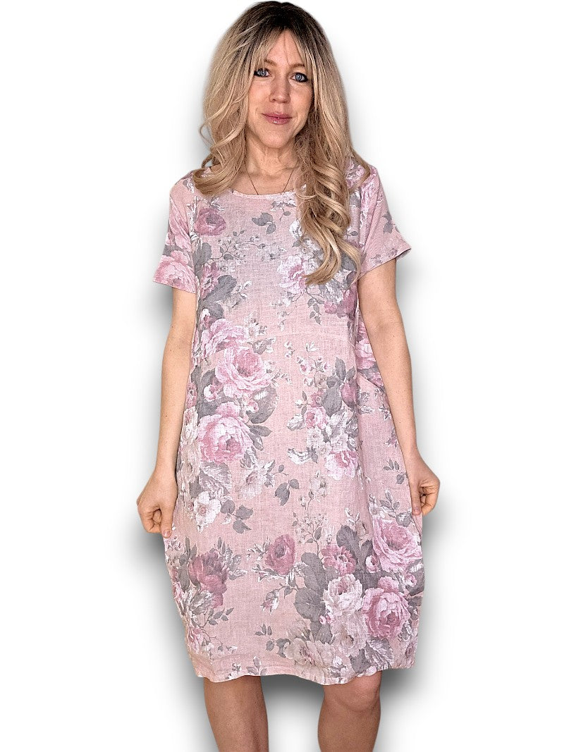 Baby Pink Scarlett Rose Jungle Dress