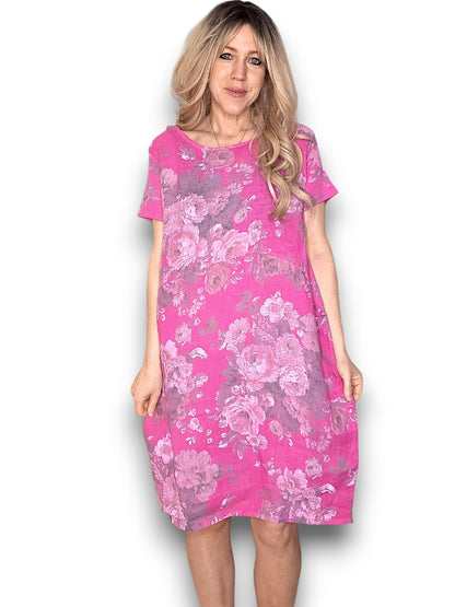 Hot Pink Scarlett Rose Jungle Dress