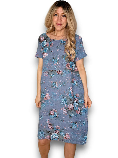 Petrol Twirl Rose Jungle Dress