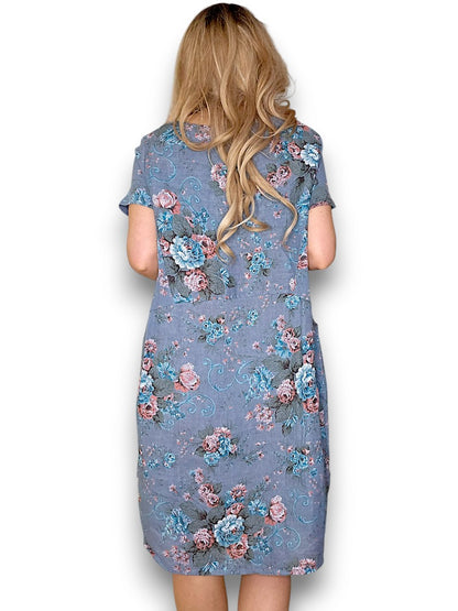Petrol Twirl Rose Jungle Dress