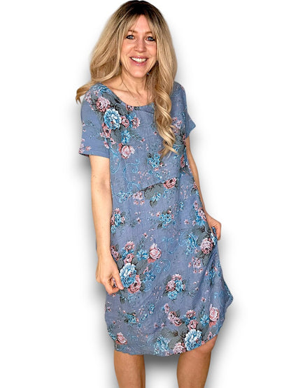 Petrol Twirl Rose Jungle Dress