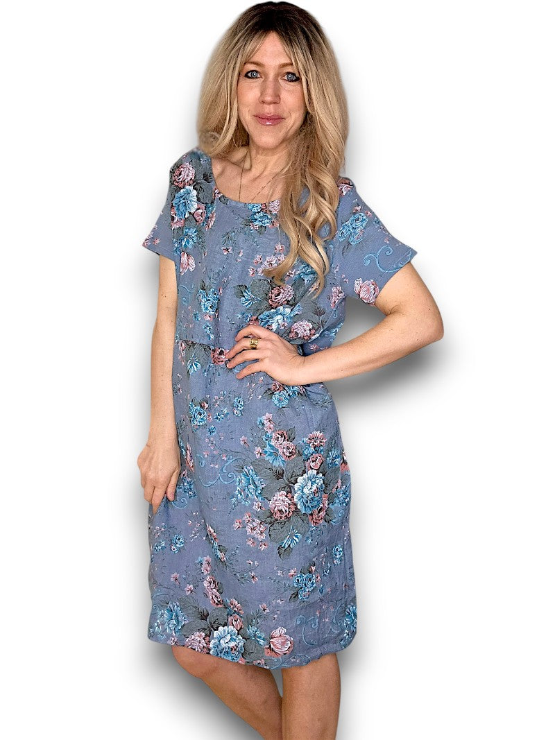 Petrol Twirl Rose Jungle Dress