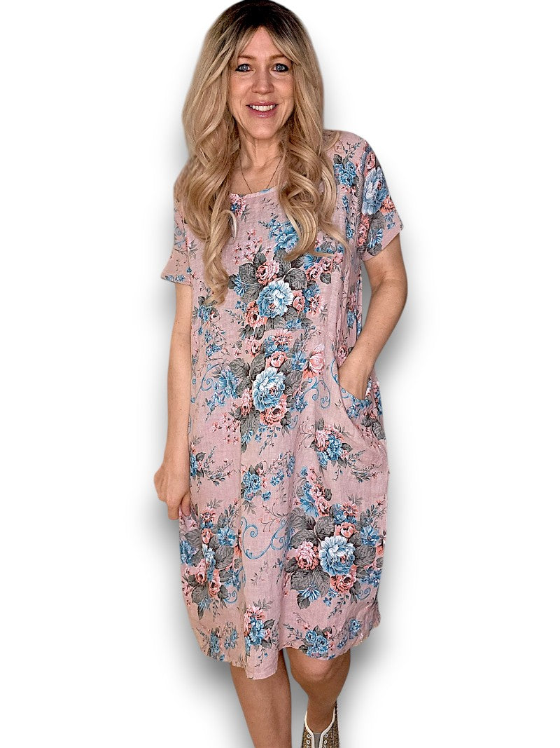 Baby Pink Twirl Rose Jungle Dress