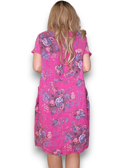 Hot Pink Twirl Rose Jungle Dress