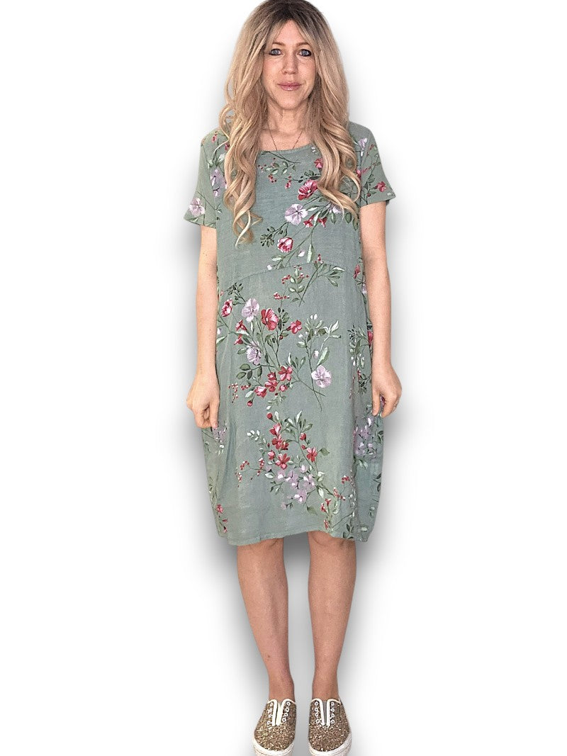 Sage Lingonberry Jungle Dress