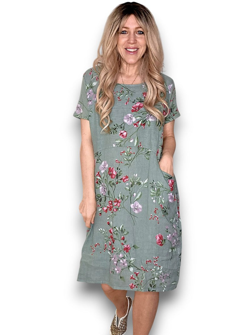 Sage Lingonberry Jungle Dress