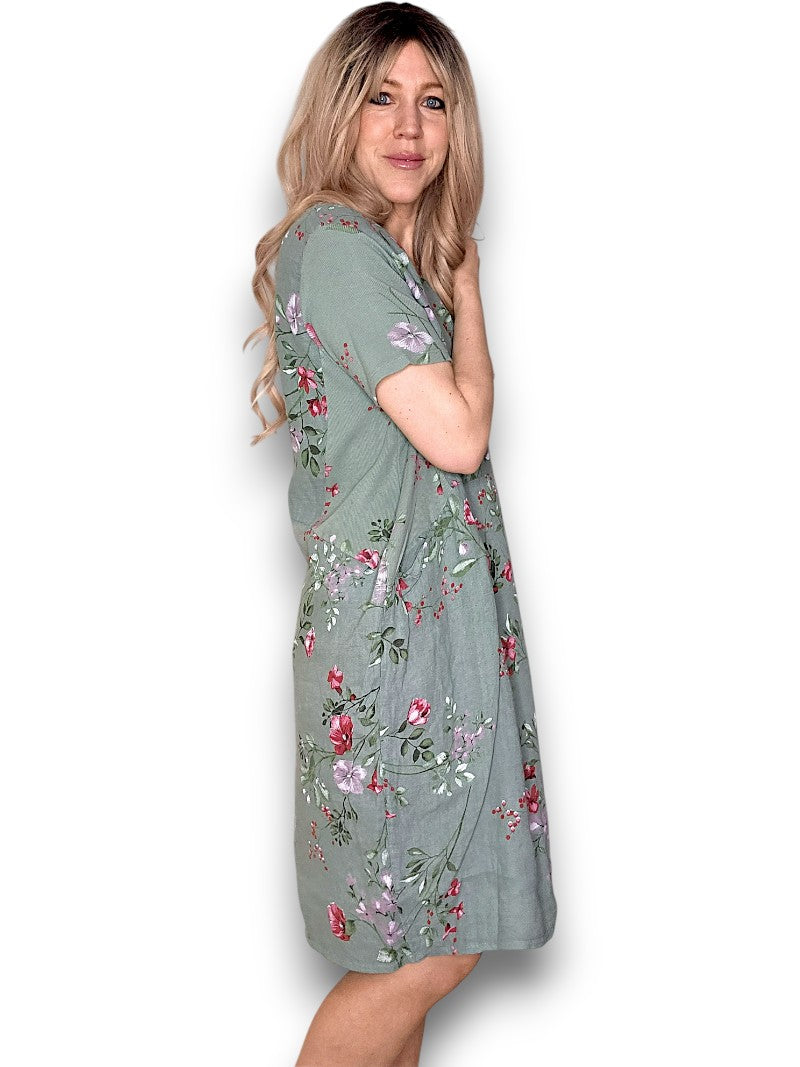 Sage Lingonberry Jungle Dress