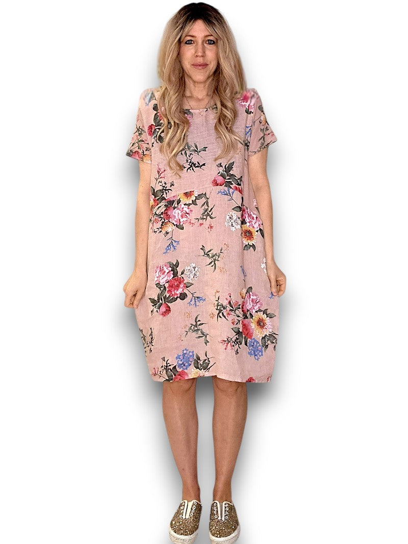Baby Pink Bouquet Jungle Dress
