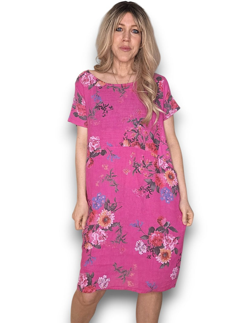 Hot Pink Bouquet Jungle Dress