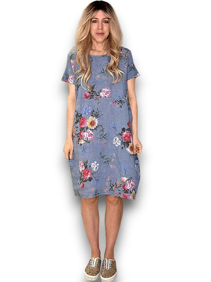 Petrol Bouquet Jungle Dress