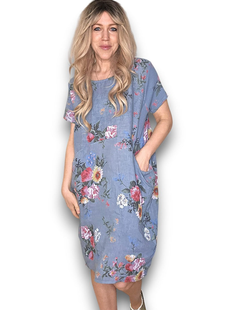 Petrol Bouquet Jungle Dress