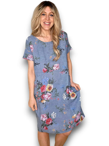 Petrol Bouquet Jungle Dress