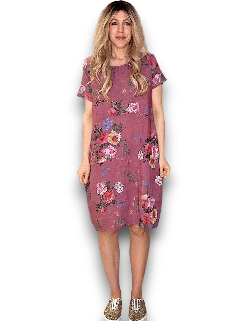 Drk Berry Bouquet Jungle Dress