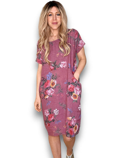 Drk Berry Bouquet Jungle Dress