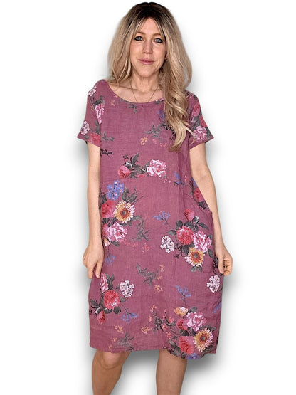 Drk Berry Bouquet Jungle Dress