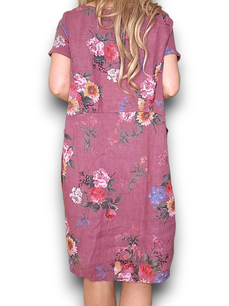 Drk Berry Bouquet Jungle Dress