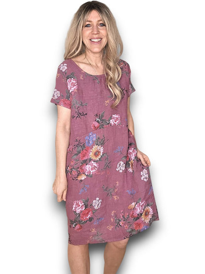 Drk Berry Bouquet Jungle Dress