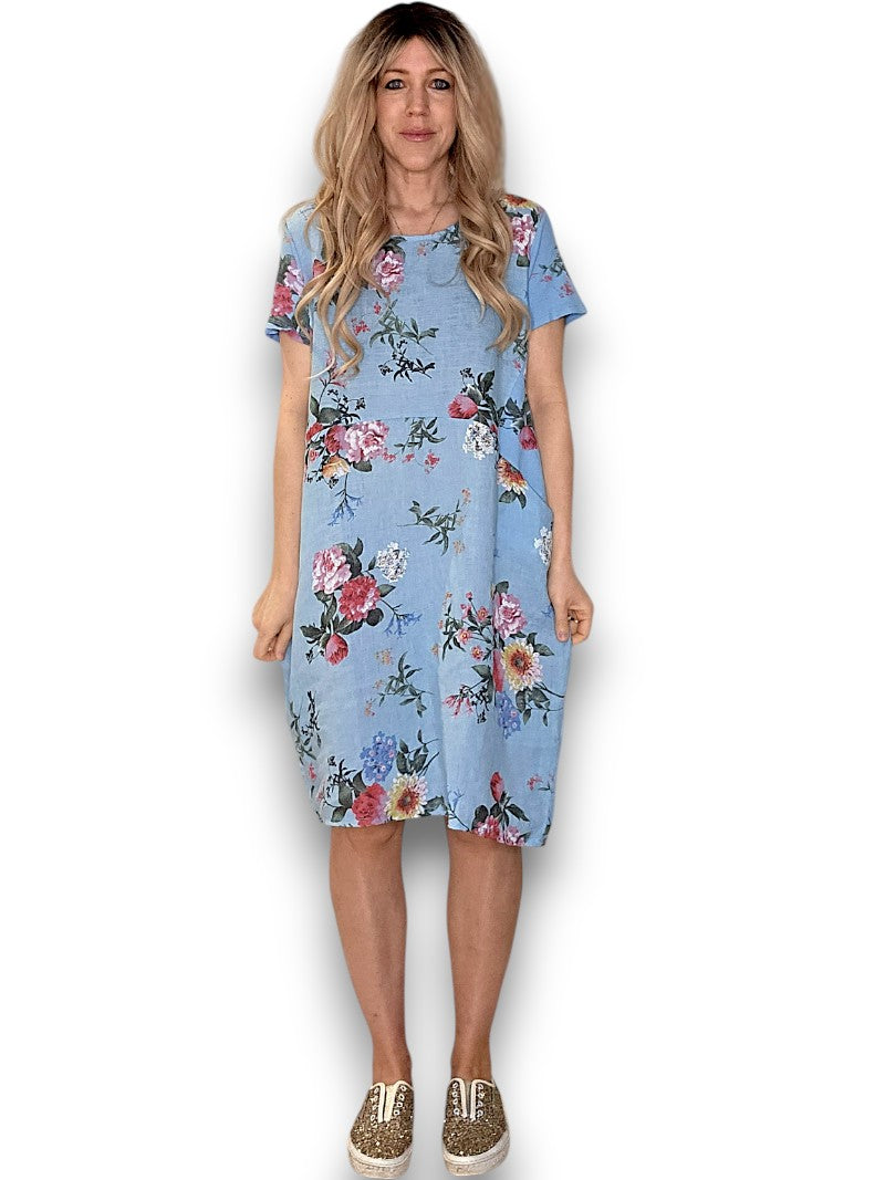 Baby Blue Bouquet Jungle Dress