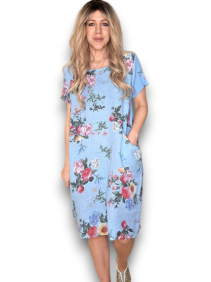 Baby Blue Bouquet Jungle Dress