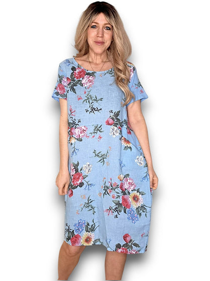 Baby Blue Bouquet Jungle Dress
