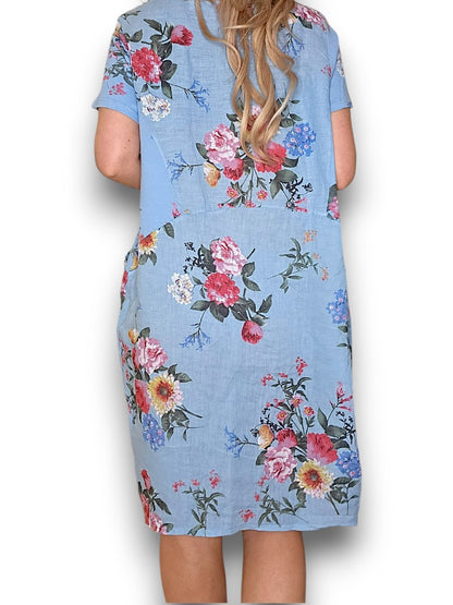 Baby Blue Bouquet Jungle Dress