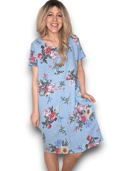 Baby Blue Bouquet Jungle Dress