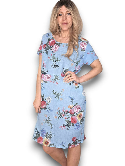 Baby Blue Bouquet Jungle Dress