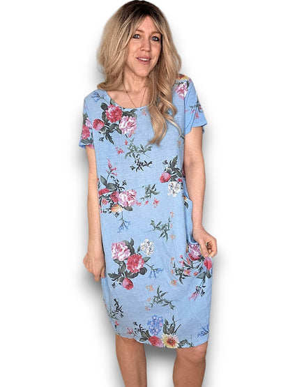 Baby Blue Bouquet Jungle Dress