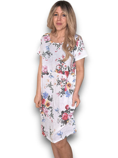 White Bouquet Jungle Dress
