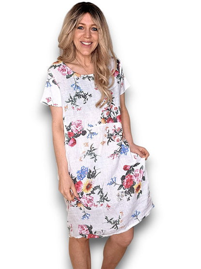 White Bouquet Jungle Dress