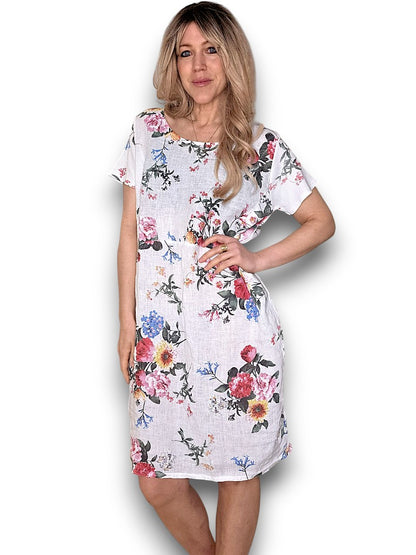 White Bouquet Jungle Dress