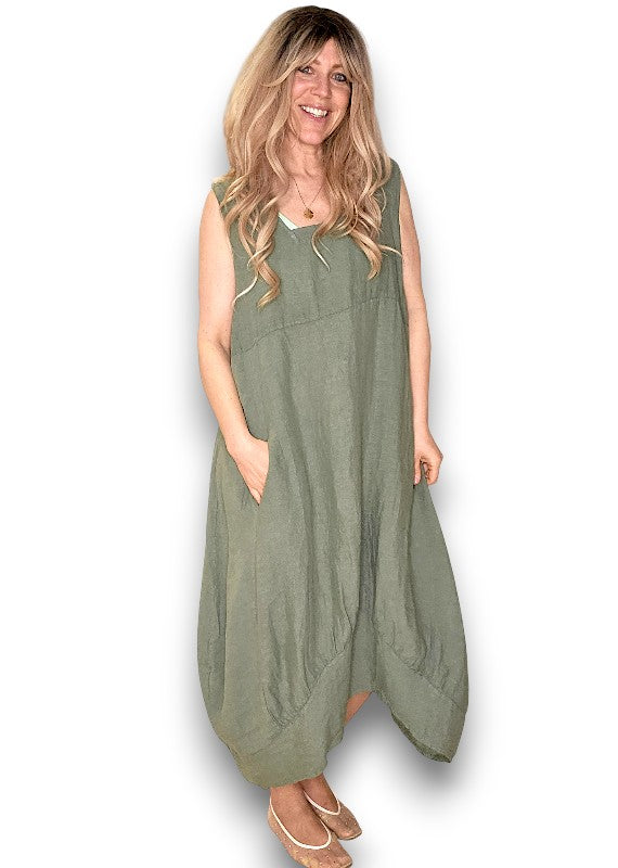 Forest Plain Maxi Tank Dress