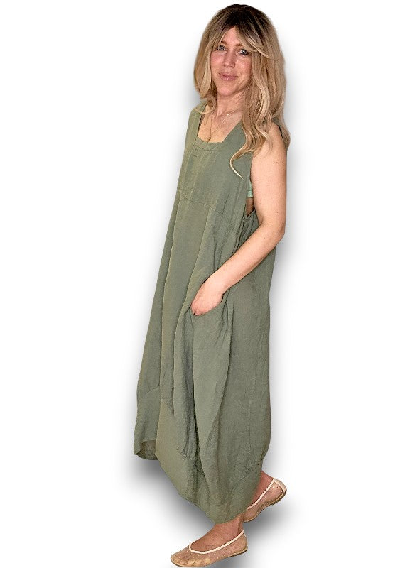 Forest Plain Maxi Tank Dress