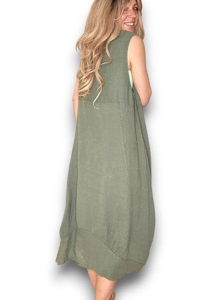 Forest Plain Maxi Tank Dress