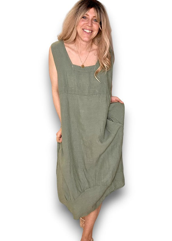 Forest Plain Maxi Tank Dress