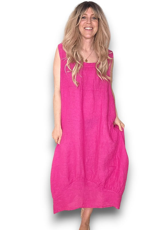 Dark Hot Pink Plain Maxi Tank Dress