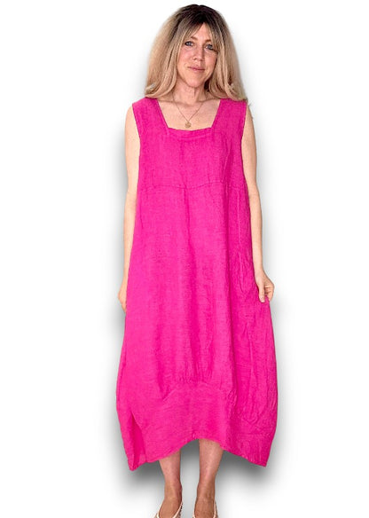 Dark Hot Pink Plain Maxi Tank Dress