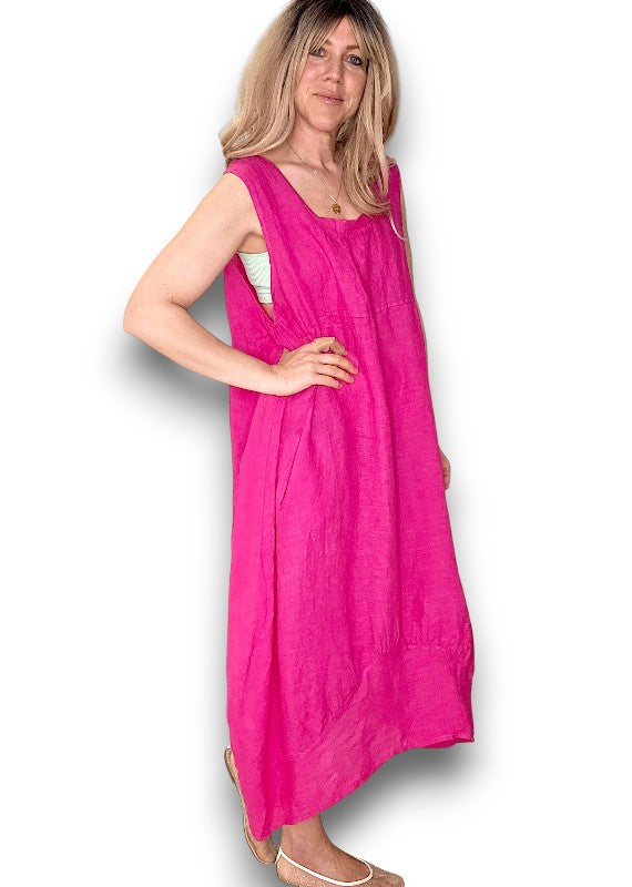Dark Hot Pink Plain Maxi Tank Dress
