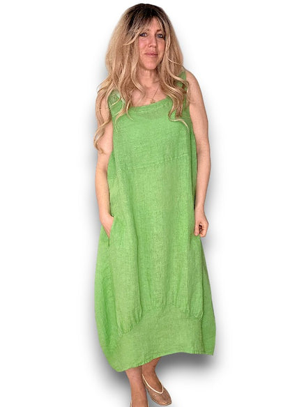 Light Green Plain Maxi Tank Dress