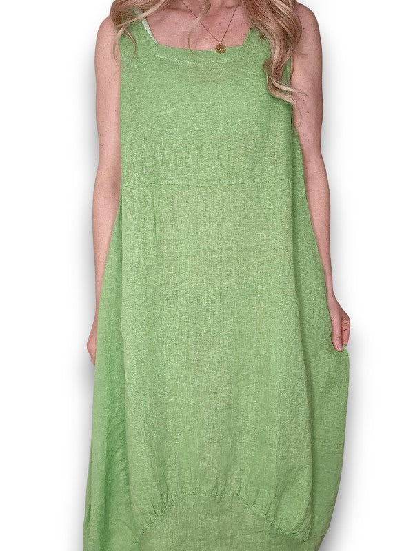 Light Green Plain Maxi Tank Dress